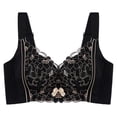 thumbnail image 2 of Ahuyic Womens Bra,Summer Plus Size Bra,Womens No- Embroidery Bra Fixed Wide Straps Thin Cup Large Size Womens Daily Bra,Black,XXL, 2 of 4