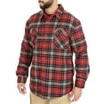 thumbnail image 2 of Men's Smith's Workwear Plaid Sherpa-Lined Cotton Flannel Shirt Jacket Color: Burgundy 437 Size: L, 2 of 5