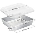 thumbnail image 2 of 8 inch Square Cake Pan with Lid, Vesteel Non-Stick Stainless Steel Rectangle Brownies Baking Pan Set of 4, Non-Toxic & Warp Resistant, Rust Free & Dishwasher Safe (2 Pans + 2 Lids), 2 of 7