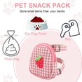 thumbnail image 3 of Arnés de mochila para mascotas con correa, paquete de 3 chalecos de malla suave bordados con fresas para mascotas y correa con gancho giratorio de 360° para gatitos, rosa, 3 of 5