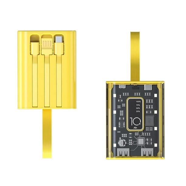 Mini banco de energía 10000mAh con cargador de teléfono de respaldo de lámpara de noche LED amarillo FLhrweasw Nuevo