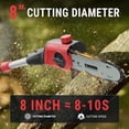thumbnail image 2 of 20V Cordless Pole Saw with 8-Inch Bar - Auto Oiling Electric Tree Trimmer for Pruning, 2 of 6