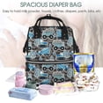 thumbnail image 5 of Gaeub Blue Excavator Print Mummy Diaper Bag Backpack,Durable Maternity Baby Nappy Casual Shoulder Bags,Travel Hiking Outdoor Pack, 5 of 6
