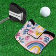 thumbnail image 5 of Haosy Hand Drawn Flower Rainbow Heart Golf Mallet Putter Cover Strong Magnetic Leather Golf Club Headcover Closure, 5 of 7