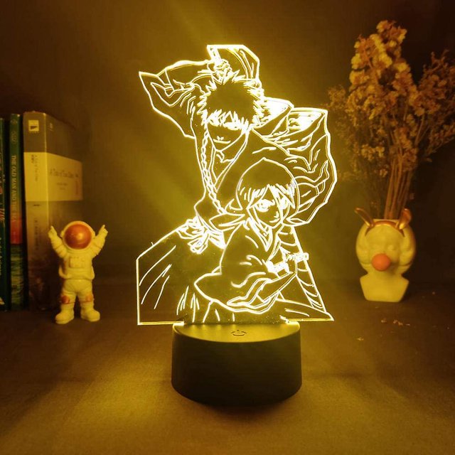 Lámpara de escritorio HUOGUO Anime Figures Kurosaki Ichigo Kuchiki Rukia