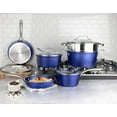 thumbnail image 2 of Granitestone Hammered Cookware Set 10 Piece Pots Pans Sets Blue, 2 of 5