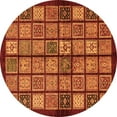thumbnail image 1 of Ahgly Company Indoor Round Abstract Orange Modern Area Rugs, 5' Round, 1 of 4