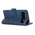 thumbnail image 5 of Nalacover Slim Wallet Case for Google Pixel 6, for Women Men, Embossed Pattern PU Leather Shockproof Magnetic Clasp Credit Card Slots Flip Kickstand Phone Case+Wrist Strap,Blue, 5 of 7