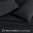thumbnail image 4 of RUVANTI Polar Fleece Sheet Set Twin Size – Ultra Soft Plush Bed Sheets, Double Brushed Anti-Pilling Finish, Warm Cozy Winter Bedding with 15-Inch Deep Pocket, 3 Piece Set, Luxe Black, 4 of 9