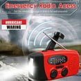 thumbnail image 4 of Radio à Manivelle d'Urgence, Banque d'Alimentation Portable AM/FM/ Météo avec Chargeur de Téléphone, Radio pour Camping Intérieur Extérieur, Rouge, 4 of 5