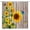Khahi Yellow, variant on Rustic Sunflower Shower Curtain Farmhouse Wooden Board Barn Door Vintage Yellow Floral Country Nature Bath Curtain