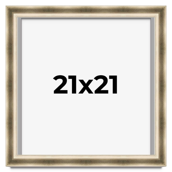21x21 Shadow Box Frame Silver | 1.75 inches Deep Real Wood Traditional Shadowbox Display Frame | UV
