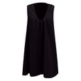 thumbnail image 3 of Women U Neck Ruched Mini Dress Sleeveless Short Summer Party Dress with Side Pockets,Black,2XL, 3 of 4