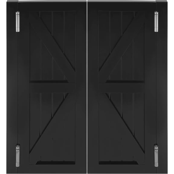 Swinging Doors Cafe Door, 180 ° Swing Pine Wood Dual Partition Door with 4 Hinges Porch Entrance Door for Bar Kitchen Partition Doorways 27.5" W x 35.4" H Black