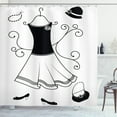thumbnail image 1 of Ambesonne Heels and Dresses Shower Curtain, Classic Retro, 69"Wx84"L, Charcoal Grey White, 1 of 3