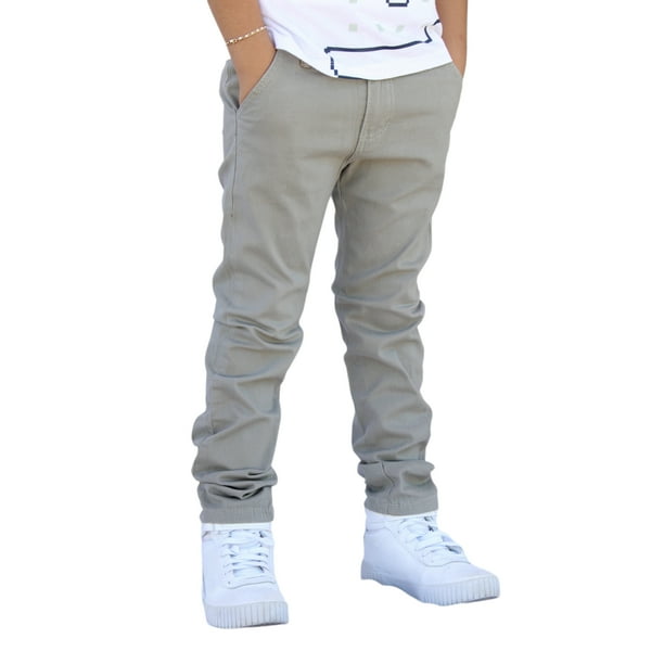 Pantalón de Gabardina Stretch para Niño Color Gris Claro Walmart