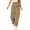 Khaki, variant on Women's Straight Leg Cargo Pants, Elastic Drawstring Waist Casual Trousers with Multiple Pockets, Loose Fit Outdoor Hiking Pants for Daily Wear, Gym and Utility Style Beige L