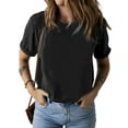 thumbnail image 3 of Enwejyy Womens Summer Casual Cotton Solid Color Short Sleeve Round Neck Basic T-Shirts, 3 of 5