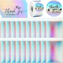 50 Pcs Metallic Bubble Mailers,Holographic Bubble Mailers 5.9 x 9.6 Inch,Self Seal Waterproof Shipping Bags,Poly Padded Envelopes for Mailing Packaging Small Business