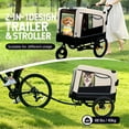 thumbnail image 2 of imerelez Extra Large 2-in-1 Bike Trailer & Push Cart for Pets - Detachable Bike Hitch & Push Handle Included , Quick ReleaseAll-Terrain Wheels , Non-Slip Floor,Holds Up to 88 lbs, Black- Beige, 2 of 9
