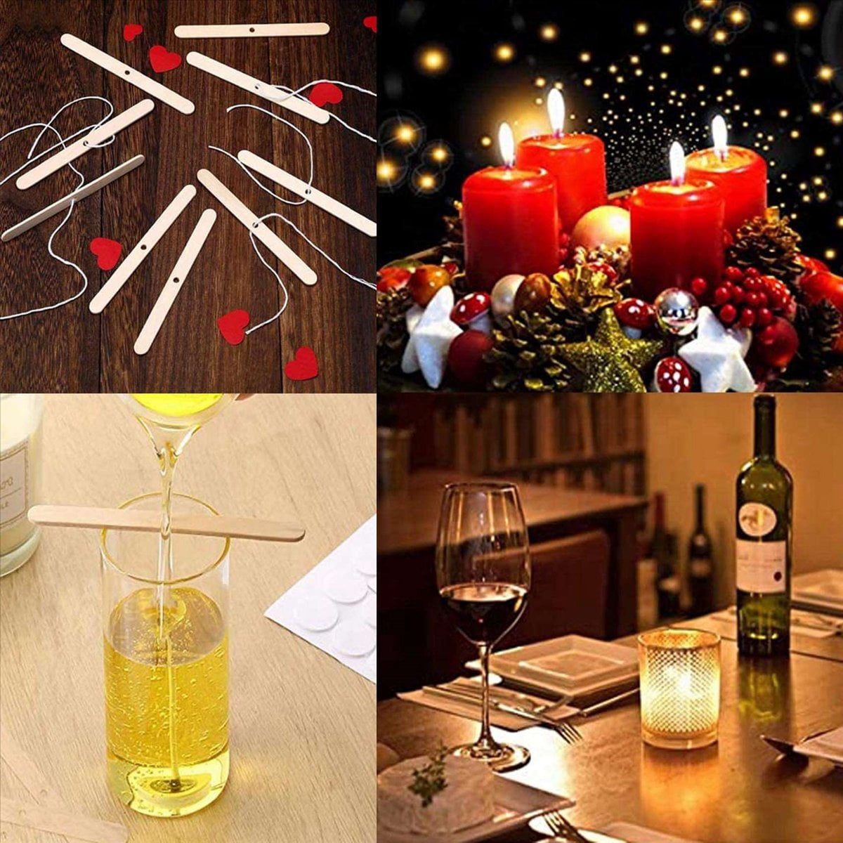 2X Candle Making Kit,Candle Melting Pot,Candle Wicks,Wick Stickers, Candle Wicks Holder,Thermometer and Stirring Sticks