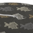 thumbnail image 2 of Fish Pouf Cover with Zipper, Rhythmic Koi Fish Underwater Pattern on Dark Background, Soft Decorative Fabric Unstuffed Case, 30" W X 17.3" L, Grey Multicolor, by Ambesonne, 2 of 3