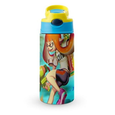 

Game Splatoon Squid Splatter Kid s Insulated Water Bottle With Straw Vacuum Stainless Steel Cup Leak-Proof Toddler Thermoses Children Water Cup