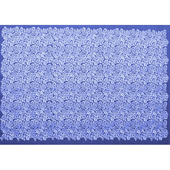 Ahgly Company Machine Washable Indoor Rectangle Abstract Blue Contemporary Area Rugs, 2' x 3'