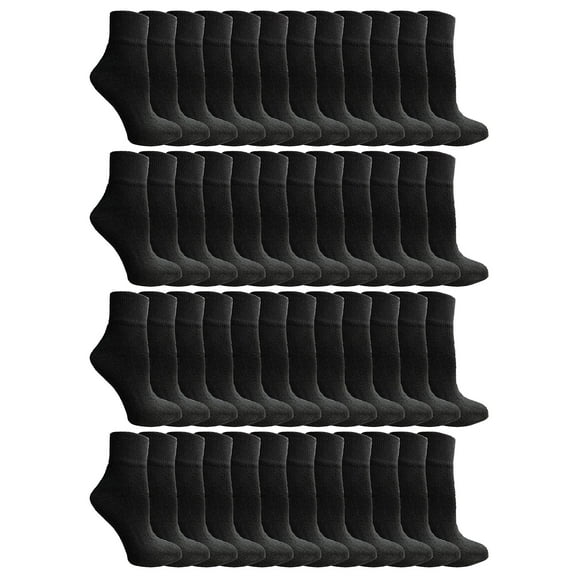 SOCKS'NBULK 60 Pairs of Women's Quarter Ankle Socks, Wholesale Bulk Pack Athletic Sports Socks