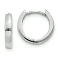 thumbnail image 1 of 14k White Gold Round Hinged Hoop Earrings, 1 of 8