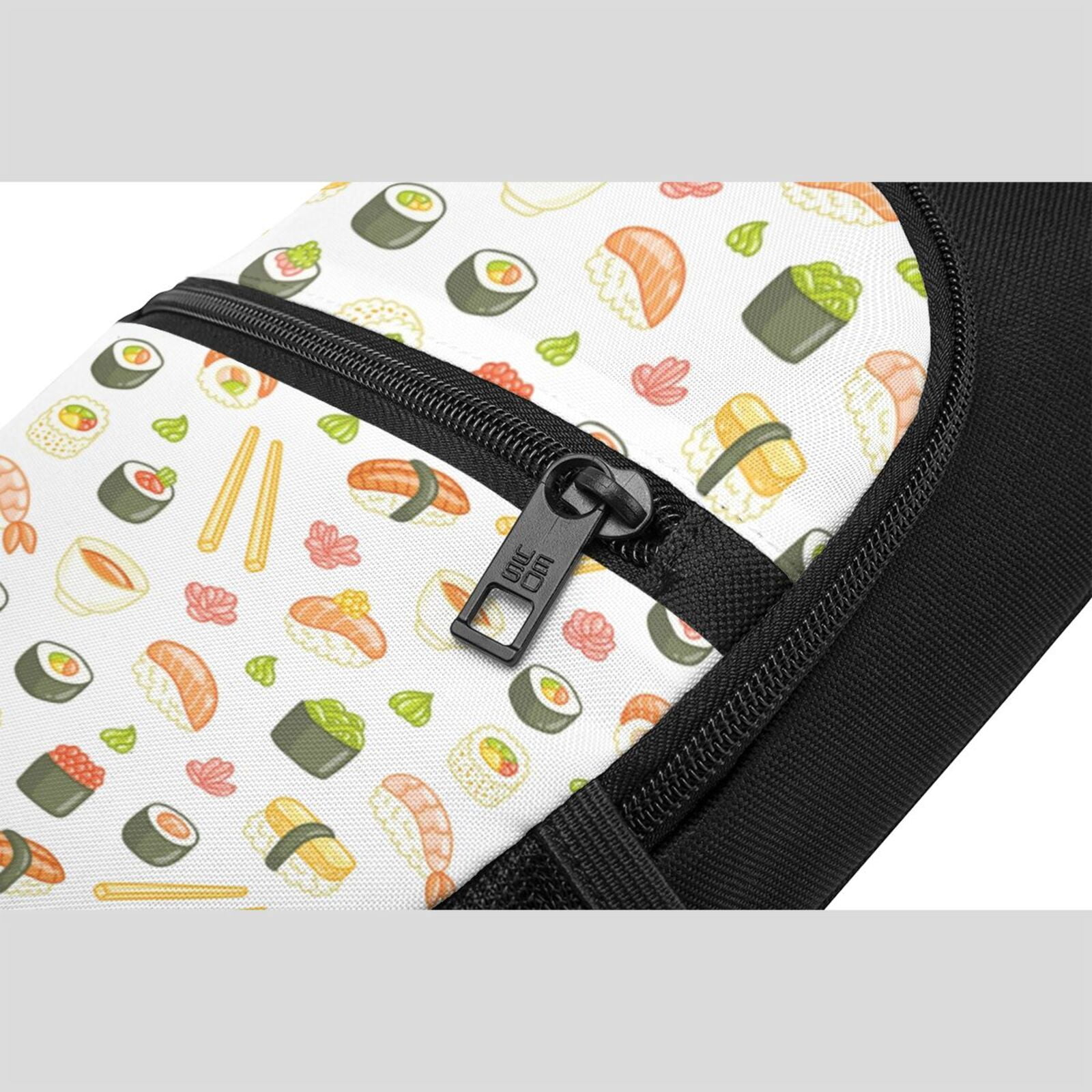 Xecao's Sushi and Rolls Print Sling Bag: A Versatile Chest, Shoulder, and Crossbody Backpack for Casual Days Out, Perfect for Both Men and Women