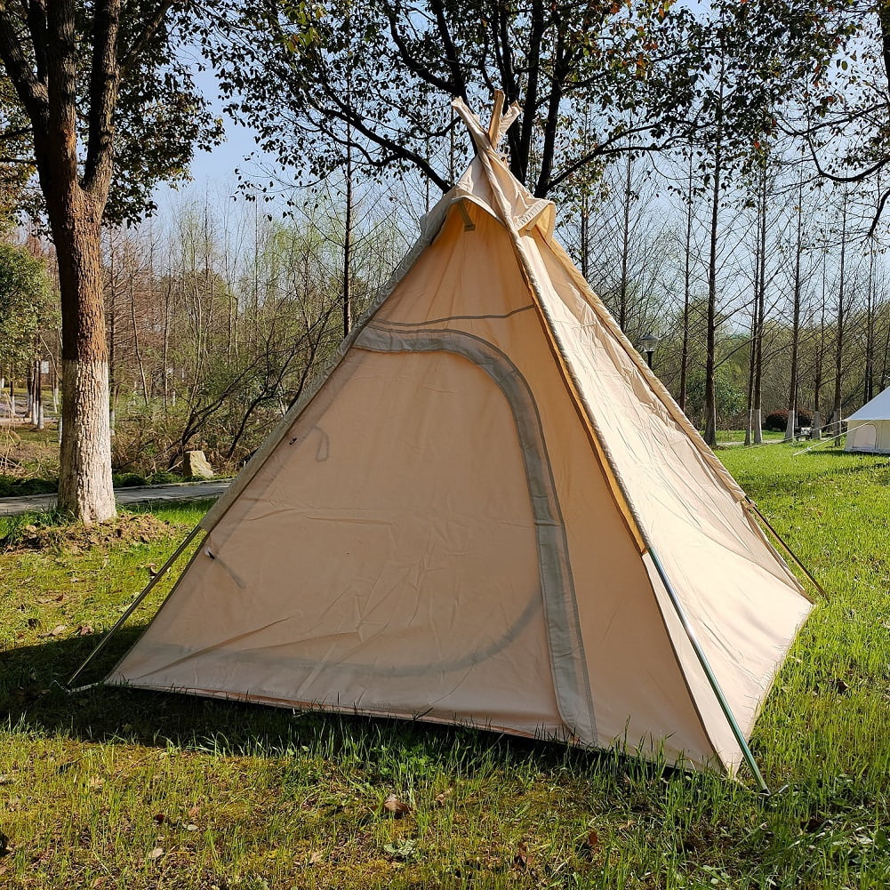Outdoor Cotton Canvas Adult Camping Indian Teepee Pyramid Tent for 2 Person