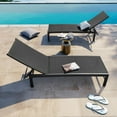 thumbnail image 3 of Crestlive Products Outdoor Aluminum Adjustable Chaise Lounge Chairs (2PCS Black), 3 of 5