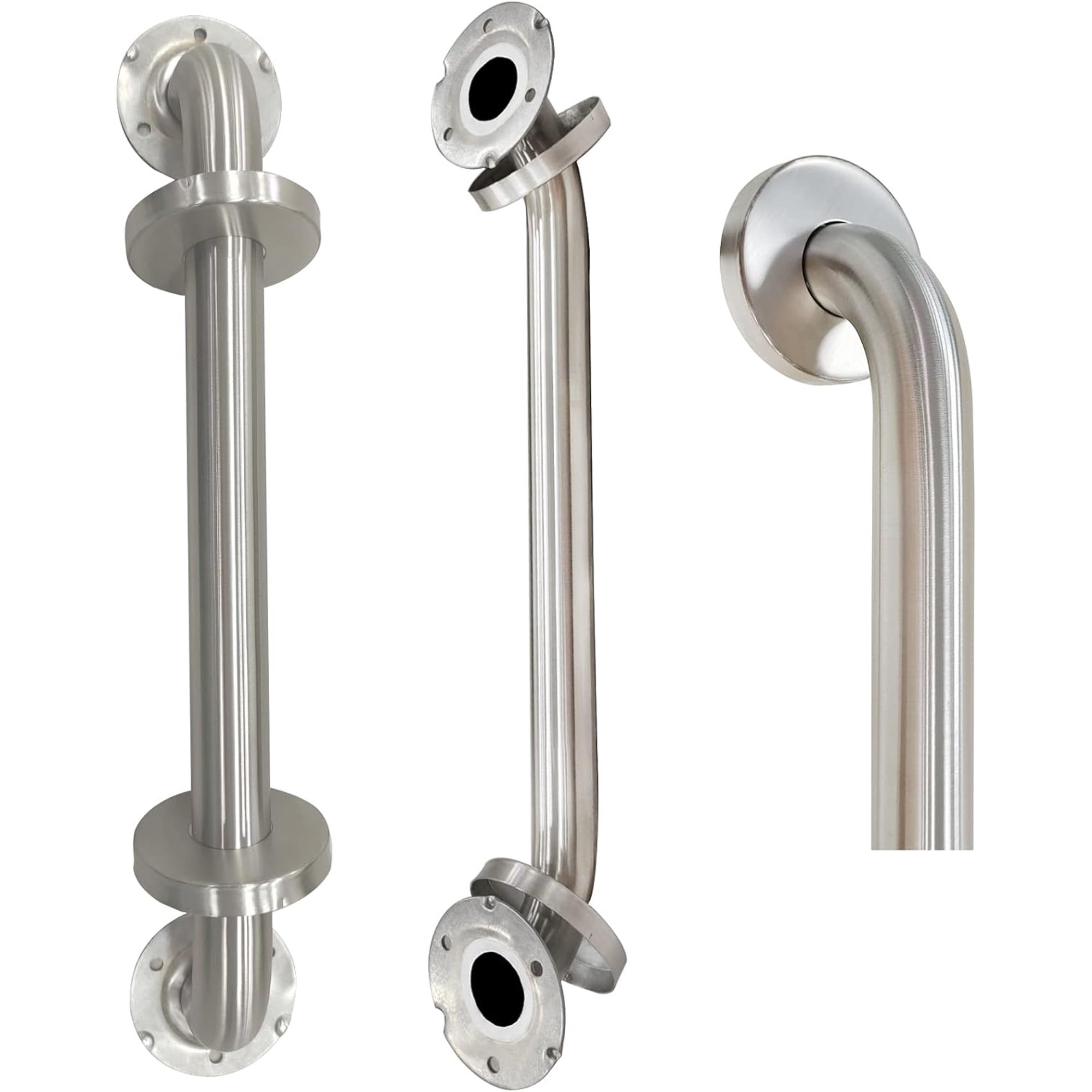 18 Inch Shower Grab Bar 2 Pack Brushed Nickel SUS304 Safety Bathroom Grab Bars with Concealed Screws, 500lbs Support Assist Bath Handle Balance Bar for Handicap Elderly Pregnant