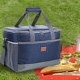 thumbnail image 2 of Large Insulated Lunch Bag, Insulated Cooler Bag, 16X12 In, Waterproof Fabric, Blue, Temperature Retention, Outdoor Picnic, Car Travel, Beach Trips, 1 Pc, 2 of 3
