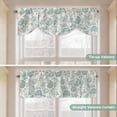 thumbnail image 3 of Tie Up Valance for Windows Turquoise Pastoral Flowers Curtains Valances Rod Pocket Valance Window Treatments Farmhouse Floral Balloon Curtains for Kitchen Living Room Bedroom Bathroom 42x12 Inch, 3 of 9