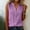 Purple, variant on Women Casual V-Neck Sleeveless Button Up Linen Blouse Tops Solid Color Tee