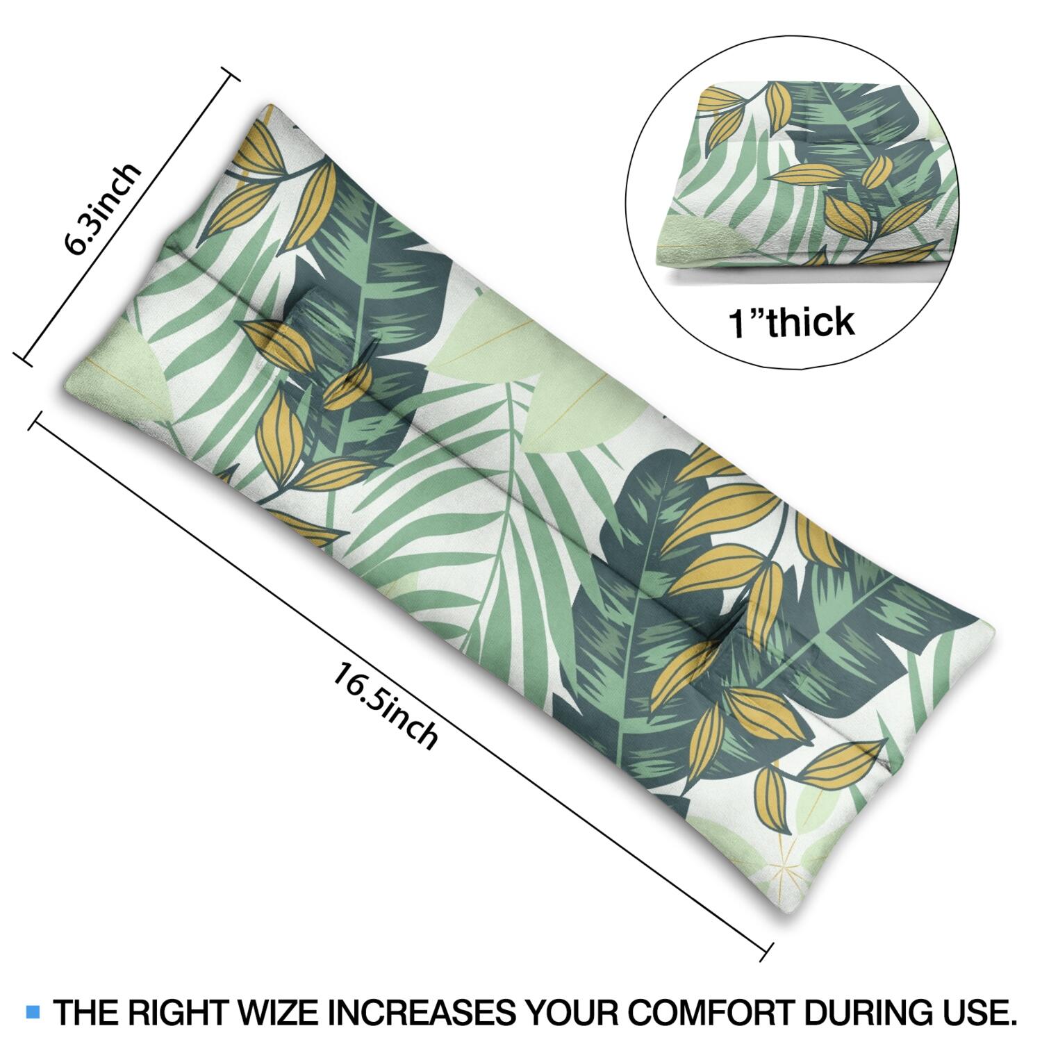 Aloha Seat Belt Pillow for Surgery - Leafy Mastectomy Cushion - Pressure Relief Breast Surgery Recovery Pillow with Botanical Print