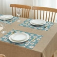 thumbnail image 3 of Teal Daisy Flower Golden Centers Pattern Summer Placemats Table Placemats Set Of 4-Linen Kitchen Washable Placemats Table Mats 11.8"x17.7" Non-Slip Heat Resistant, 3 of 6