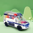 thumbnail image 3 of POINTERTECK Transparent Gear Toy Car Electric Light Music Ambulance Police Car For Kid Toys, 3 of 6