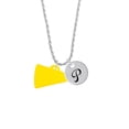 thumbnail image 2 of Delight Jewelry Acrylic 1.25" Yellow Megaphone Silvertone Script Initial Disc - P - Charm Necklace, 20"+3", 2 of 4