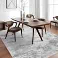 thumbnail image 5 of Washable 5x7 Abstract Area Rug - Large Living Room Area Rugs Modern Stain Resistant Indoor mat for Bedroom Dining Room Non Slip Rubber Backing Thin Super Soft Room Decor Floor Carpet 5X7 Grey, 5 of 9