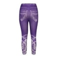 thumbnail image 4 of Olyvenn Women's Oversized Sexy Temperament Printed Sports Active Leggings Paired With Hip Lifting Yoga Capris Comfy Holiday Female Dressy Fashion Purple 6, 4 of 4