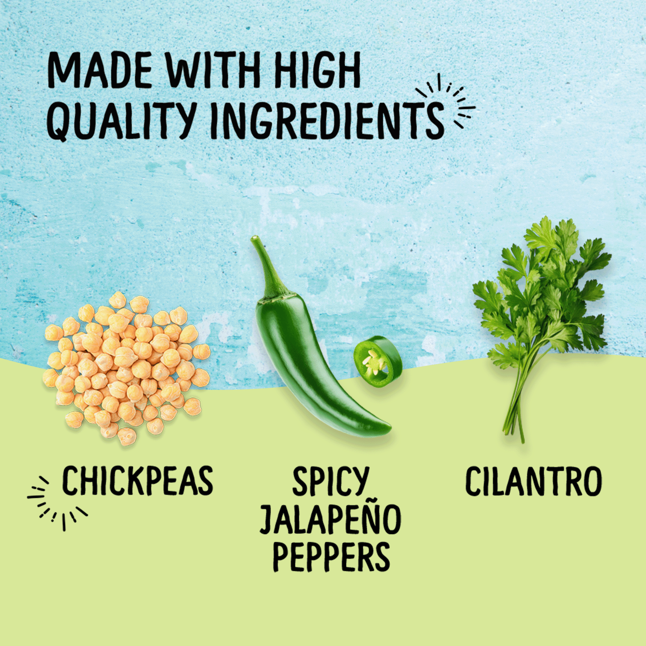 Fresh Cravings Jalapeno Cilantro Hummus,10oz. Plastic Tub, Gluten-Free, Dairy-Free, 2 Tbsp (32g), Contains: Sesame