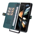 thumbnail image 2 of Dteck Wallet Case for Galaxy Z Fold 3 5G, Shockproof Magnetic Retro Credit Card Holder Flip Folio PU Leather Stand Protective Cover,Blue, 2 of 8