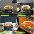 thumbnail image 5 of Facile Cook 12-Inch Cast Iron Enamel Skillet with 6-Inch Round Frying Pan, Nonstick Pan with Silicone Handles, Cast Iron Cookware for Stove Top and Oven, Olive Green, 5 of 11