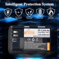 thumbnail image 4 of fuzhong-2-Pack LP-E6 LP-E6N Battery for Canon 5D Mark II, III, IV, 5DS, 5DS R, 6D, 6D Mark II, 7D, 7D Mark II, 60D, 70D, 80D, R, R5, R5C, R6, Ra, XC10, XC15, C700, with Battery Storage Case, 4 of 4