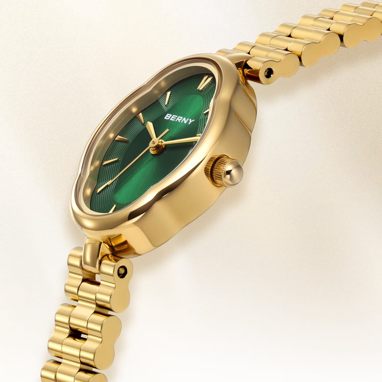 BERNY, Small Gold Watches for Women, 2946L-GRN, Waterproof  display picture 2