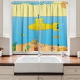 thumbnail image 2 of Ambesonne Yellow Submarine Kitchen Curtains, Sea Creatures, 55"x45", Blue Yellow Beige, 2 of 3