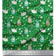 thumbnail image 1 of Soimoi Poly Georgette Fabric Floral & Rabbit Kids Printed Fabric 1 Yard 42 Inch Wide, 1 of 3